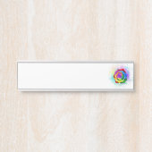 Rose des Regenbogens Türschild (Vorderseite )