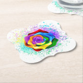 Rose des Regenbogens Untersetzer (angewinkelt)