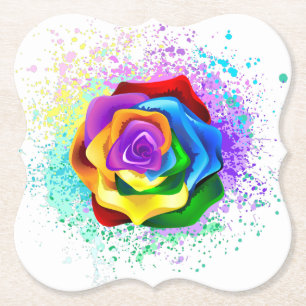 Rose des Regenbogens Untersetzer