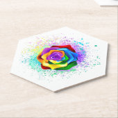 Rose des Regenbogens Untersetzer (angewinkelt)