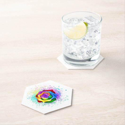 Rose des Regenbogens Untersetzer (Vor Ort)