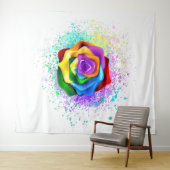 Rose des Regenbogens Wandteppich (Beispiel (Horizontal))