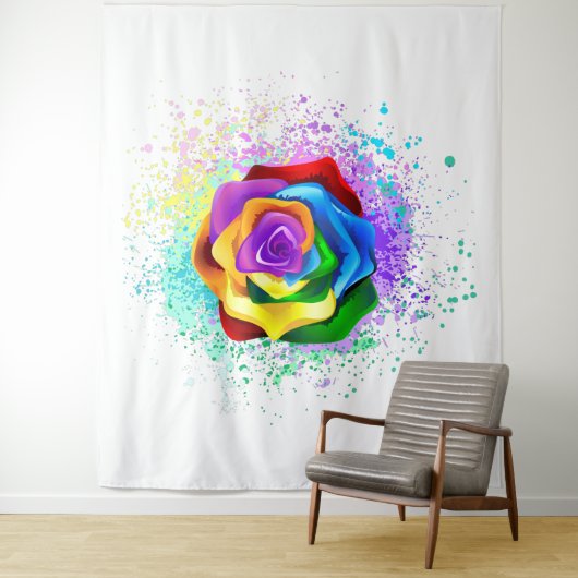 Rose des Regenbogens Wandteppich (Beispiel)