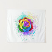 Rose des Regenbogens Wandteppich (Vorderseite (Horizontal))