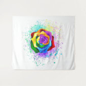 Rose des Regenbogens Wandteppich (Vorderseite (Horizontal))
