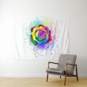 Rose des Regenbogens Wandteppich (Beispiel (Horizontal))
