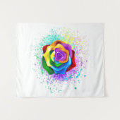 Rose des Regenbogens Wandteppich (Vorderseite (Horizontal))