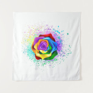 Rose des Regenbogens Wandteppich