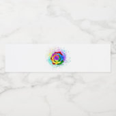 Rose des Regenbogens Wasserflaschenetikett (Einzelnes Label)