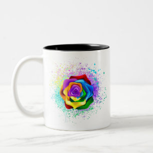 Rose des Regenbogens Zweifarbige Tasse