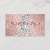Rose des Reinigungsdienstes Gold Glitzer Silver Te Visitenkarte (Rückseite)
