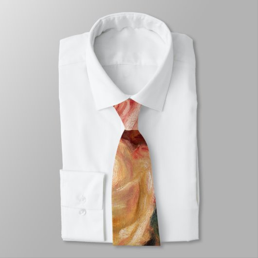 Rose des Renoir Impressionisten Painting Neck Tie Krawatte (Gebunden)