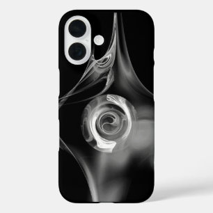 ROSE des Schwarz-weißen FRAKTALS iPhone 16 Hülle