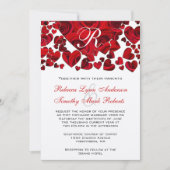 Rose des Schwarzen und Roten Herzens Hochzeitsfeie Einladung (Vorderseite)