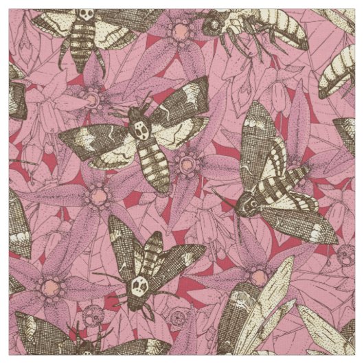 Rose des Totenkopfes Stoff (Muster)