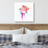 Rose des Tropfens in Aquarellfarbe Leinwanddruck (Insitu (Schlafzimmer))