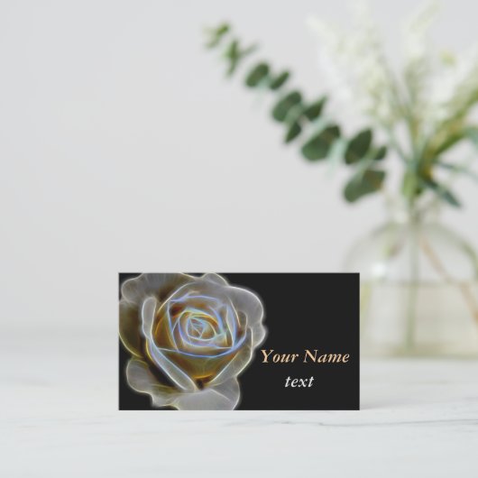 Rose des Weiß 3D Visitenkarte (Stehend Vorderseite)
