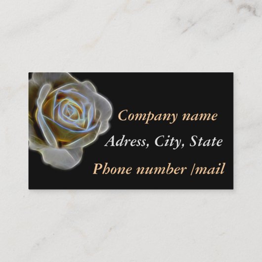Rose des Weiß 3D Visitenkarte (Rückseite)