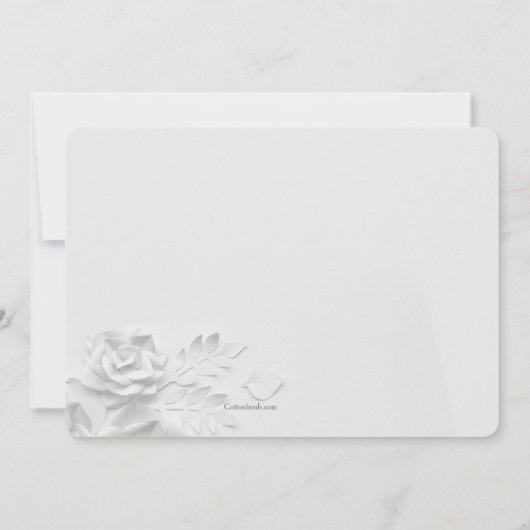 Rose des Weißbuchs religiös Einladung (Rückseite)