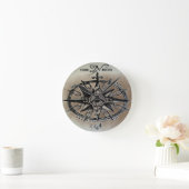 Rose des Winddesigns Runde Wanduhr (Zuhause)