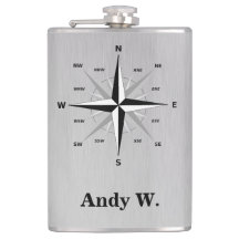 Rose des Windkompasses und gebürstetes Aluminium