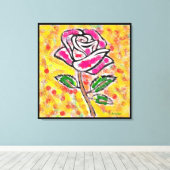 Rose Design auf Schneefarben extravagant Leinwanddruck (Insitu (Holzboden))