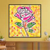 Rose Design auf Schneefarben extravagant Leinwanddruck (Insitu (Wohnzimmer))