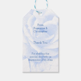 Rose Design Blau farbige Hochzeit Geschenkanhänger