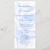 Rose Design Blau farbige Hochzeit Menükarte (Vorderseite)