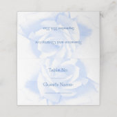 Rose Design Blau farbige Hochzeit Platzkarte (Außenseite Aufgefaltet)