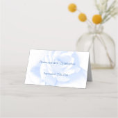 Rose Design Blau farbige Hochzeit Platzkarte (Rückseite)