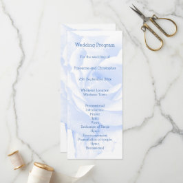 Rose Design Blau farbige Hochzeit Programm