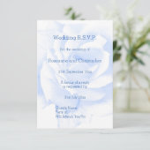 Rose Design Blau farbige Hochzeit RSVP Karte (Stehend Vorderseite)