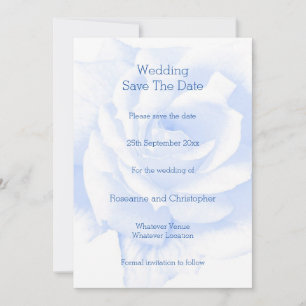 Rose Design Blau farbige Hochzeit Save The Date