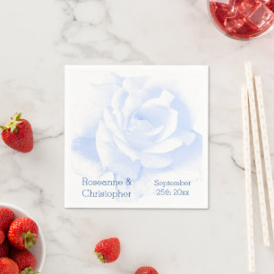 Rose Design Blau farbige Hochzeit Serviette