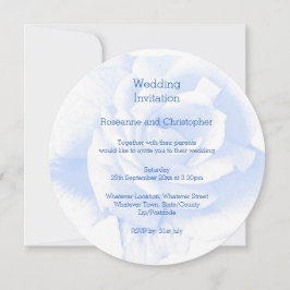 Rose Design Blau gefärbte Hochzeitseinladung Einladung