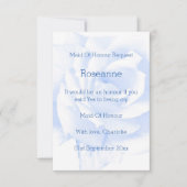 Rose Design Blue Colored Trauzeugin Request Einladung (Vorderseite)