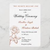 Rose Design Classic Wedding Folieneinladung (Vorderseite)