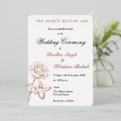 Rose Design Classic Wedding Folieneinladung (Stehend vorne)