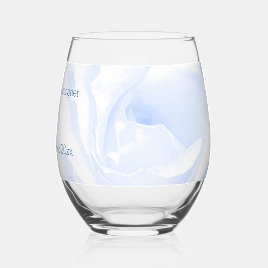 Rose Design Wedding Weinglas Ohne Stiel (Links)