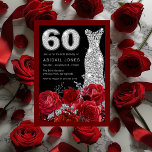 Rose & Diamantkleid Rote Grenze 60. Geburtstag Einladung<br><div class="desc">Rose & Diamantkleid Rote Grenze 60. Geburtstag Einladung Siehe Matching Kollektion in Nest und Nest Store</div>