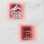 Rose Diamond Cloth Hanger Burgundy Boutique Quadratische Visitenkarte (Vorne/Hinten)