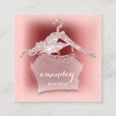 Rose Diamond Cloth Hanger Burgundy Boutique Quadratische Visitenkarte (Vorderseite)