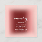 Rose Diamond Cloth Hanger Burgundy Boutique Quadratische Visitenkarte (Rückseite)