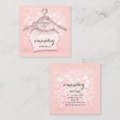 Rose Diamond Cloud Hanger Dress Boutique Square Quadratische Visitenkarte (Vorne/Hinten)
