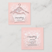 Rose Diamond Cloud Hanger Pink Boutique Square Quadratische Visitenkarte (Vorne/Hinten)