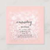 Rose Diamond Cloud Hanger Pink Boutique Square Quadratische Visitenkarte (Rückseite)