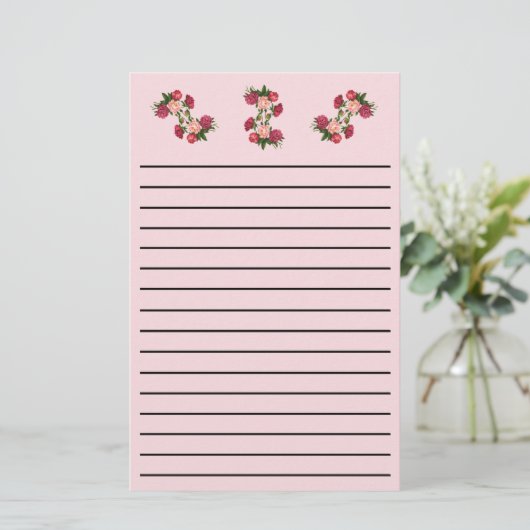 Rose dick Line Stationery Briefpapier (Stehend Vorderseite)