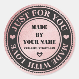 Rose, die für Sie mit Liebe handgefertigt wurde Runder Aufkleber