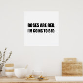 Rose, die rot zu Bett gehen Poster (Küche)